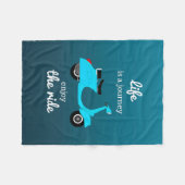 生命感動的な引用文の青いグラデーション フリースブランケット (正面(横))