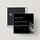 生命成功の感動的なボタン 缶バッジ (正面&裏面)