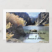 生命招待状の美しい景色のお祝い 招待状 (正面/裏面)