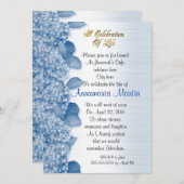 生命招待状アジサイお祝い 招待状 (正面/裏面)