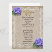 生命招待状アジサイお祝い 招待状 (正面/裏面)