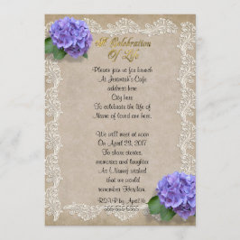 生命招待状アジサイお祝い 招待状