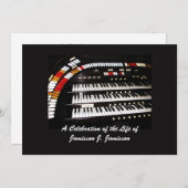 生命招待状アンティーク機関のお祝い 招待状 (正面/裏面)