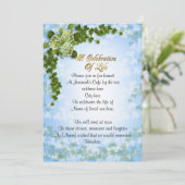 生命招待状ツタと花のお祝い 招待状 (スタンド正面)