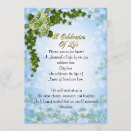 生命招待状ツタと花のお祝い 招待状