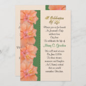 生命招待状ハイビスカスお祝い 招待状 (正面/裏面)