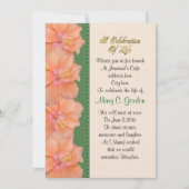 生命招待状ハイビスカスお祝い 招待状 (正面)