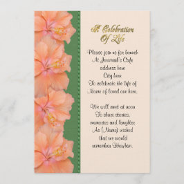 生命招待状ハイビスカスお祝い 招待状