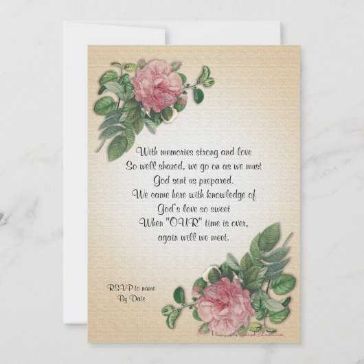 生命招待状ヴィンテージお祝い 招待状 (裏面)