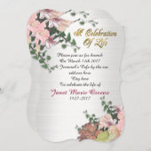 生命招待状花とアイビーのお祝い 招待状 (正面/裏面)