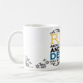 生命挑戦の上の上昇 コーヒーマグカップ (左)