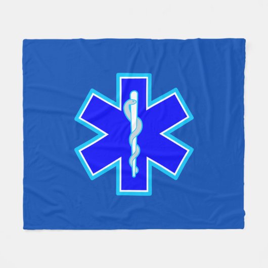 生命救急医療隊員の緊急の医療サービスの星 フリースブランケット (正面(横))