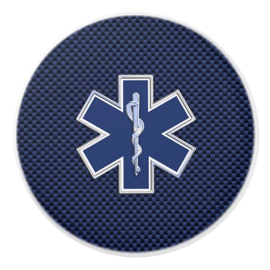 生命救急医療隊員カーボン繊維のスタイルの星 セラミックノブ (正面)