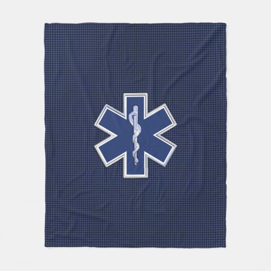 生命救急医療隊員カーボン繊維のスタイルの星 フリースブランケット (正面)