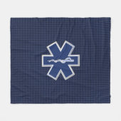 生命救急医療隊員カーボン繊維のスタイルの星 フリースブランケット (正面(横))