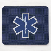 生命救急医療隊員カーボン繊維のスタイルの星 マウスパッド (正面)