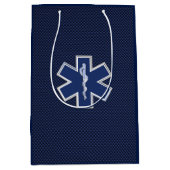 生命救急医療隊員カーボン繊維のスタイルの星 ミディアムペーパーバッグ (正面)