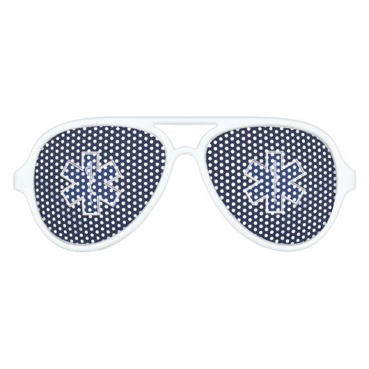 生命救急医療隊員緊急の医学Sの装飾の星 アビエーターサングラス (正面)