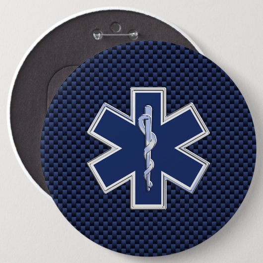 生命救急医療隊員緊急の医学Sの装飾の星 缶バッジ (正面&裏面)