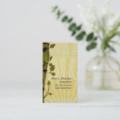 生命教会十字の信頼の金ゴールドの日曜日新しい光線 名刺 (スタンド正面)