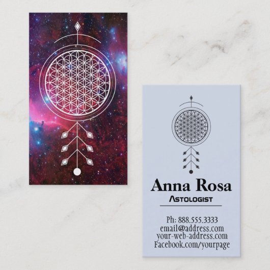 生命星雲のヨガの霊気の占星術の*~*の花 名刺 (正面/裏面)