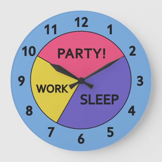 生命時計のパイ・チャート ラージ壁時計 (正面)