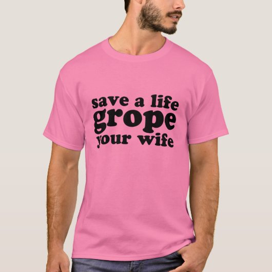 生命模索をあなたの妻救って下さい Tシャツ (正面)