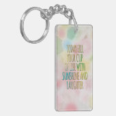 生命水彩画MotivationalQuoteのあなたのコップを満たして下さい キーホルダー (正面左)