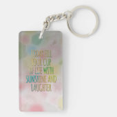 生命水彩画MotivationalQuoteのあなたのコップを満たして下さい キーホルダー (裏面)