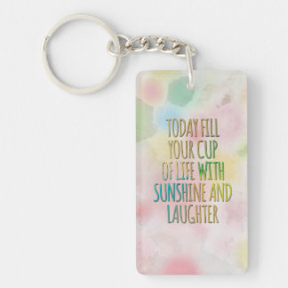 生命水彩画MotivationalQuoteのあなたのコップを満たして下さい キーホルダー