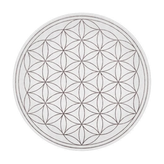 生命水晶格子(V煙)の花 カッティングボード (正面)