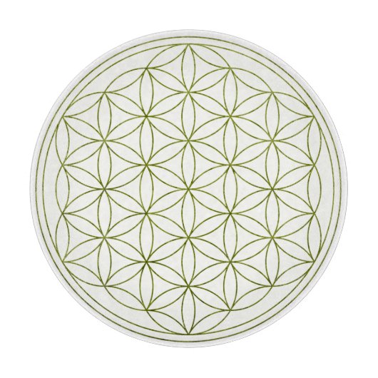 生命水晶格子(V芽)の花 カッティングボード (正面)