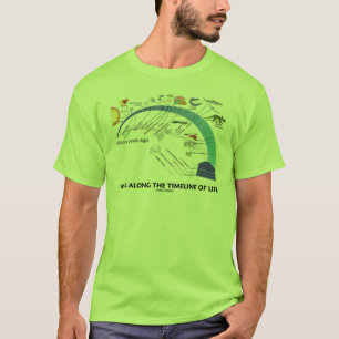 生命生物学の進化のタイムラインに沿う歩行 Tシャツ