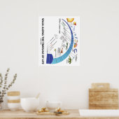 生命生物学の進化のタイムラインに沿って歩く ポスター (キッチン)