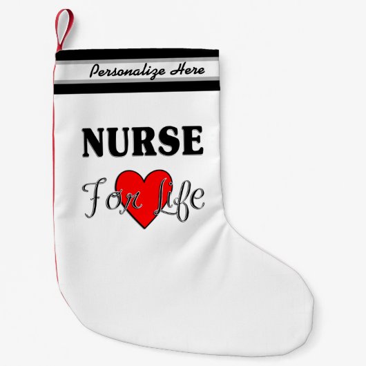 生命看護の休日のナース スモールクリスマスストッキング (正面)