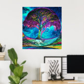 生命瞑想ツリー ポスター (ホームオフィス)