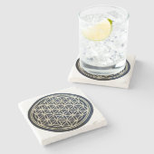 生命石のコースターの花 ストーンコースター (横)