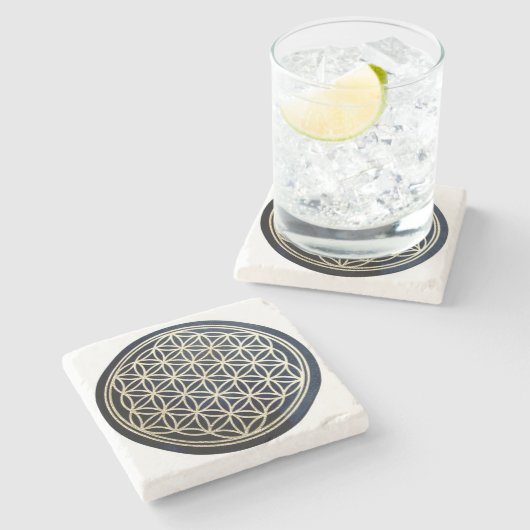 生命石のコースターの花 ストーンコースター (横)