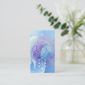 生命神聖な幾何学のヨガの霊気の*~*のばら色の花 名刺 (スタンド正面)