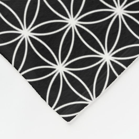 生命神聖な幾何学の花 フリースブランケット (角)