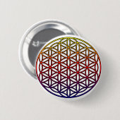 生命神聖な幾何学の記号- 1の花 缶バッジ (正面&裏面)