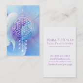 生命神聖な幾何学の霊気のヨガの*~*の花 名刺 (正面/裏面)