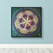 生命絵を描の聖幾何学の手の花 キャンバスプリント (インサイチュ (ウッドフロア))