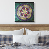 生命絵を描の聖幾何学の手の花 キャンバスプリント (インサイチュ (寝室))