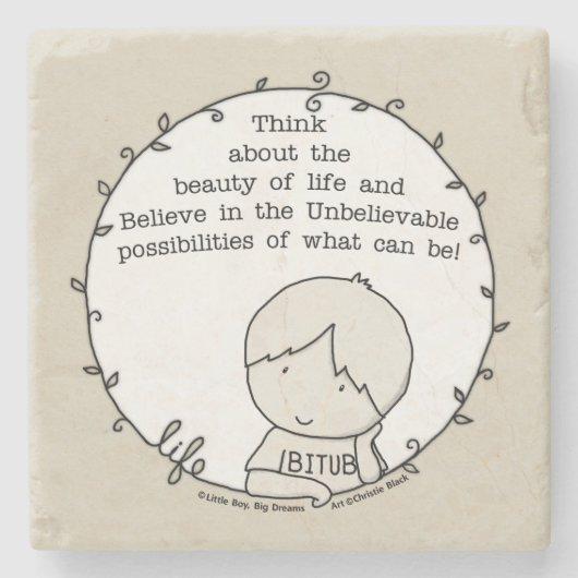 生命美しい ストーンコースター (正面)