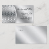 生命自然の名刺の銀の花 名刺 (正面/裏面)