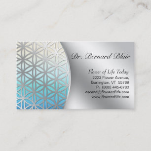 生命自然の名刺の銀の花 名刺