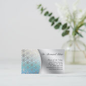 生命自然の名刺の銀の花 名刺 (スタンド正面)