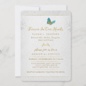 生命花の蝶写真の招待のお祝い 招待状 (裏面)