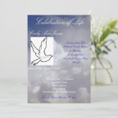 生命葬儀の招待状またはプログラムのお祝い 招待状 (スタンド正面)